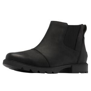 Sorel Womens Emelie lll Chelsea Ankle Bootie US 9.5 Black Leather Waterproof NIB